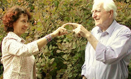 Dr. Douglas Engelbart, inventor of the mouse, and Valerie Landau